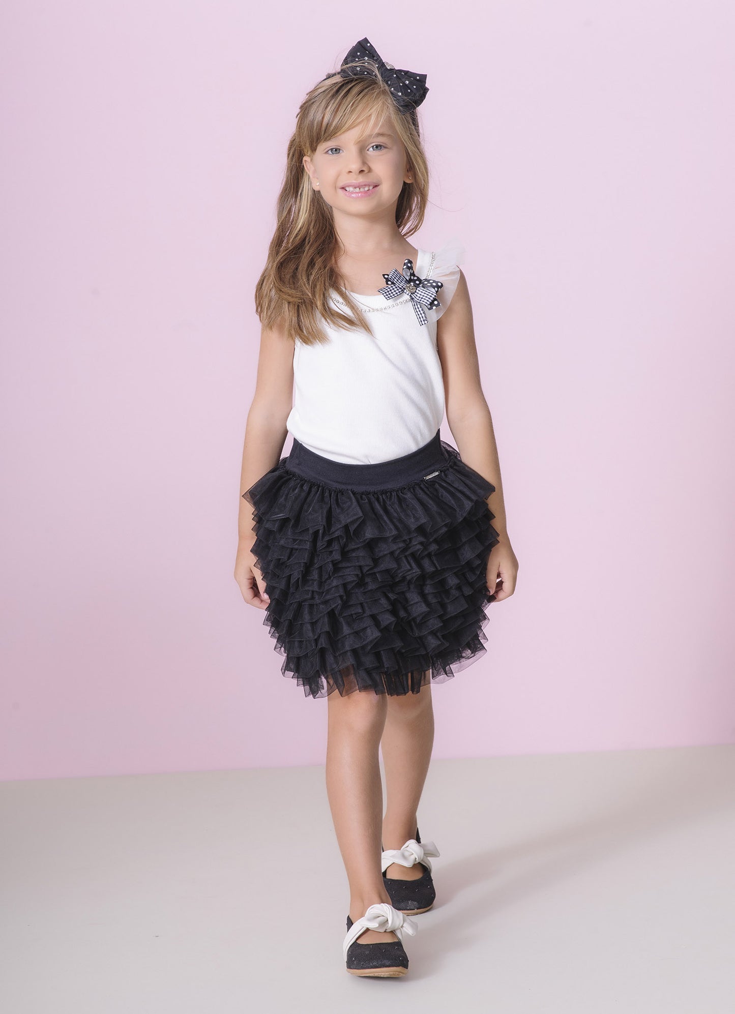 Blusa Ribana Alça Tule e Laços