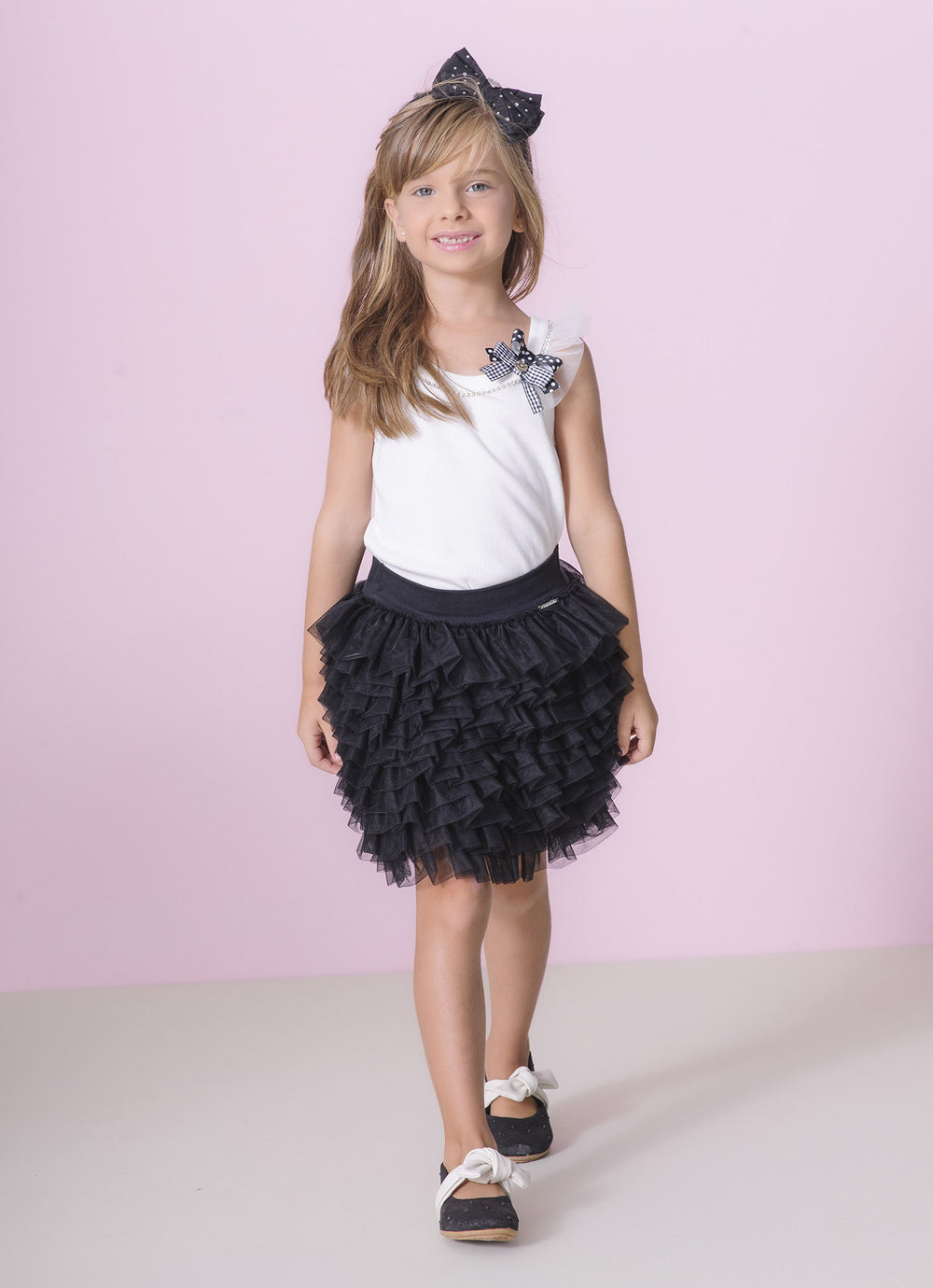 Blusa Ribana Alça Tule e Laços
