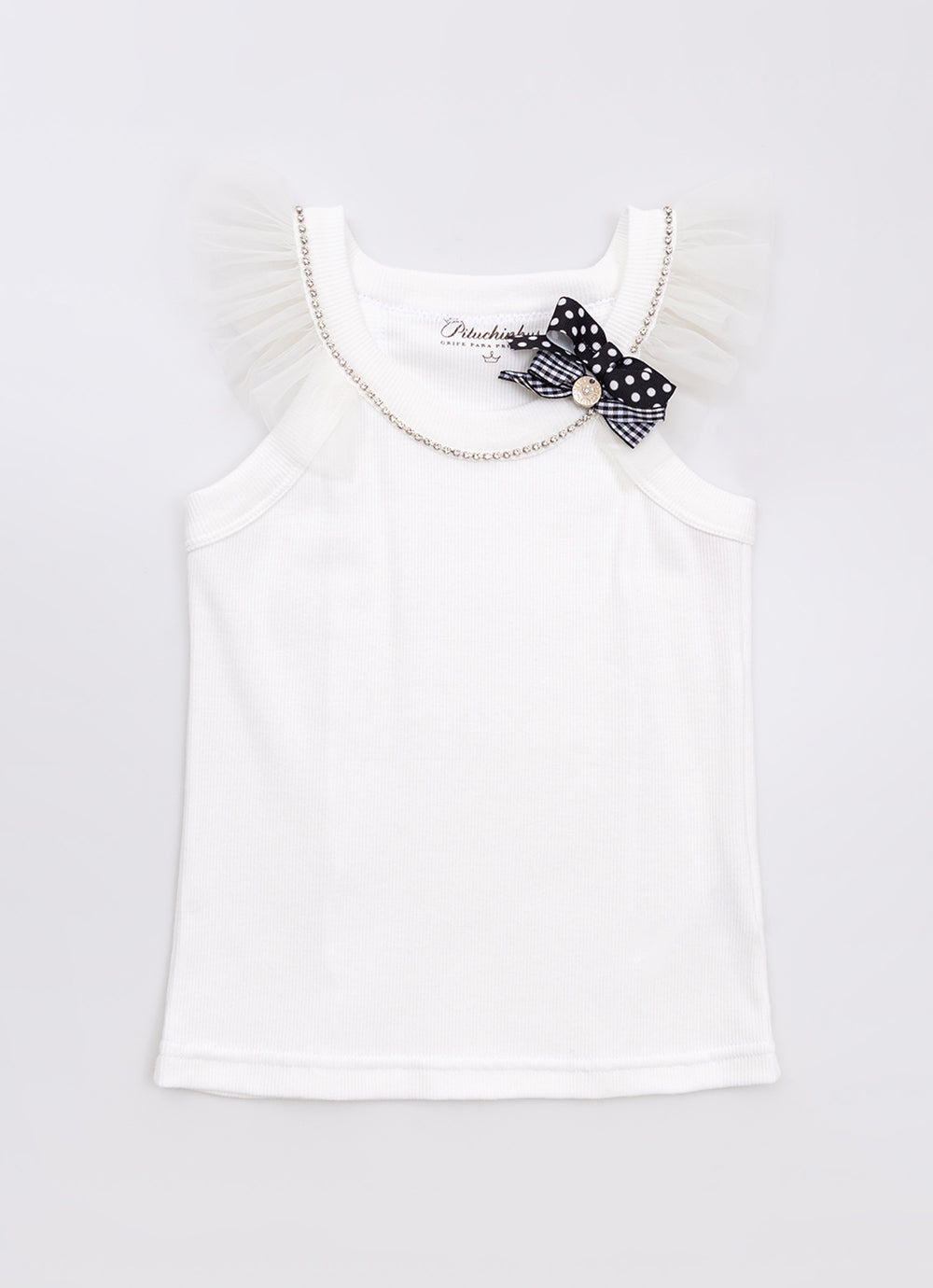 Blusa Ribana Alça Tule e Laços