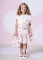 Conjunto Blusa Cotton e Saia Short Algodão