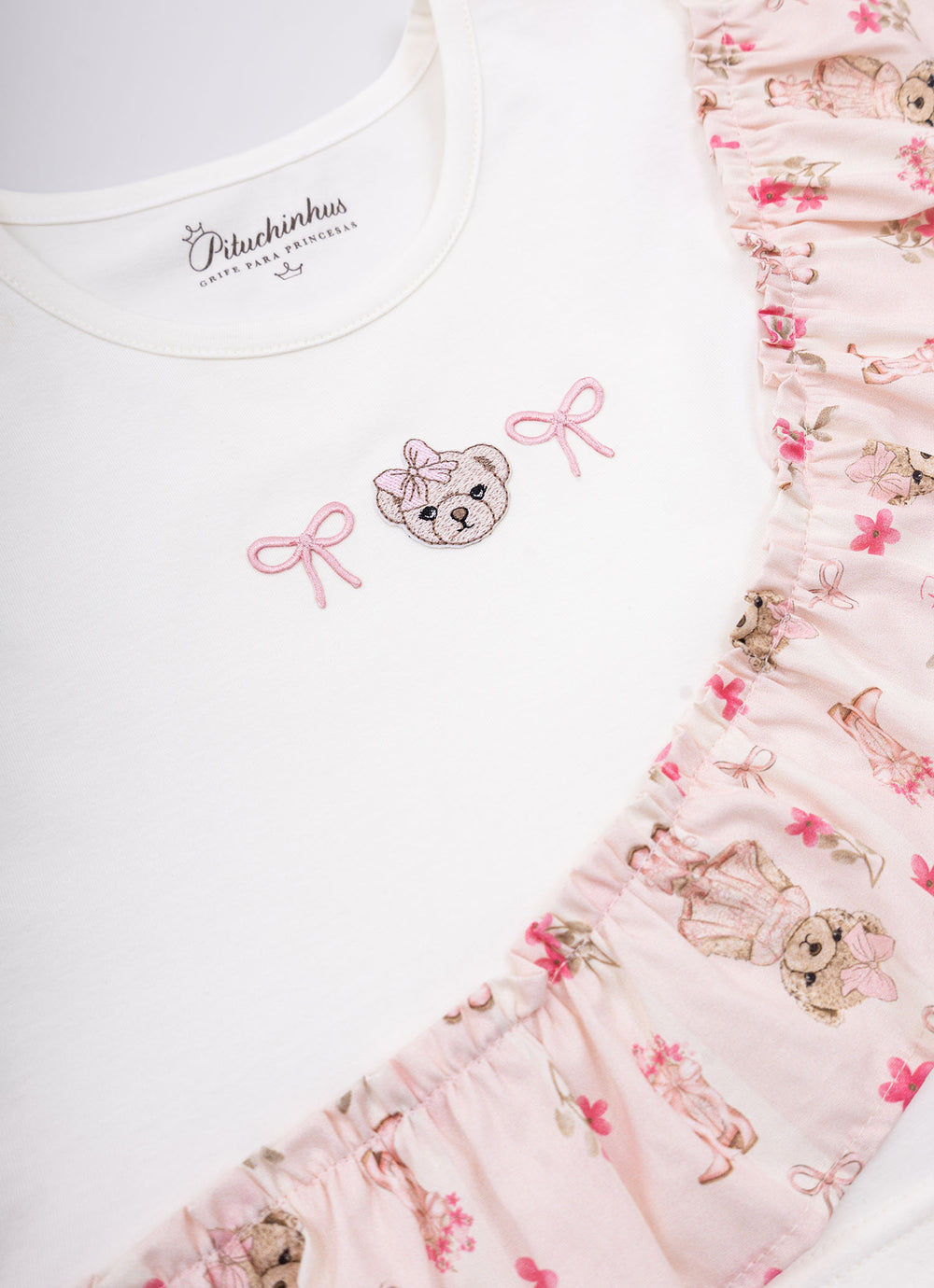 Conjunto Blusa Cotton e Saia Short Algodão