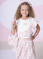 Conjunto Blusa Cotton e Saia Short Algodão