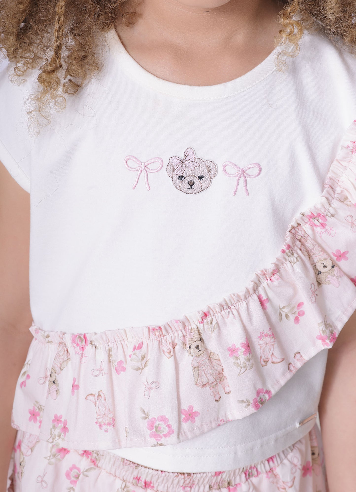 Conjunto Blusa Cotton e Saia Short Algodão