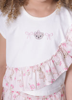 Conjunto Blusa Cotton e Saia Short Algodão
