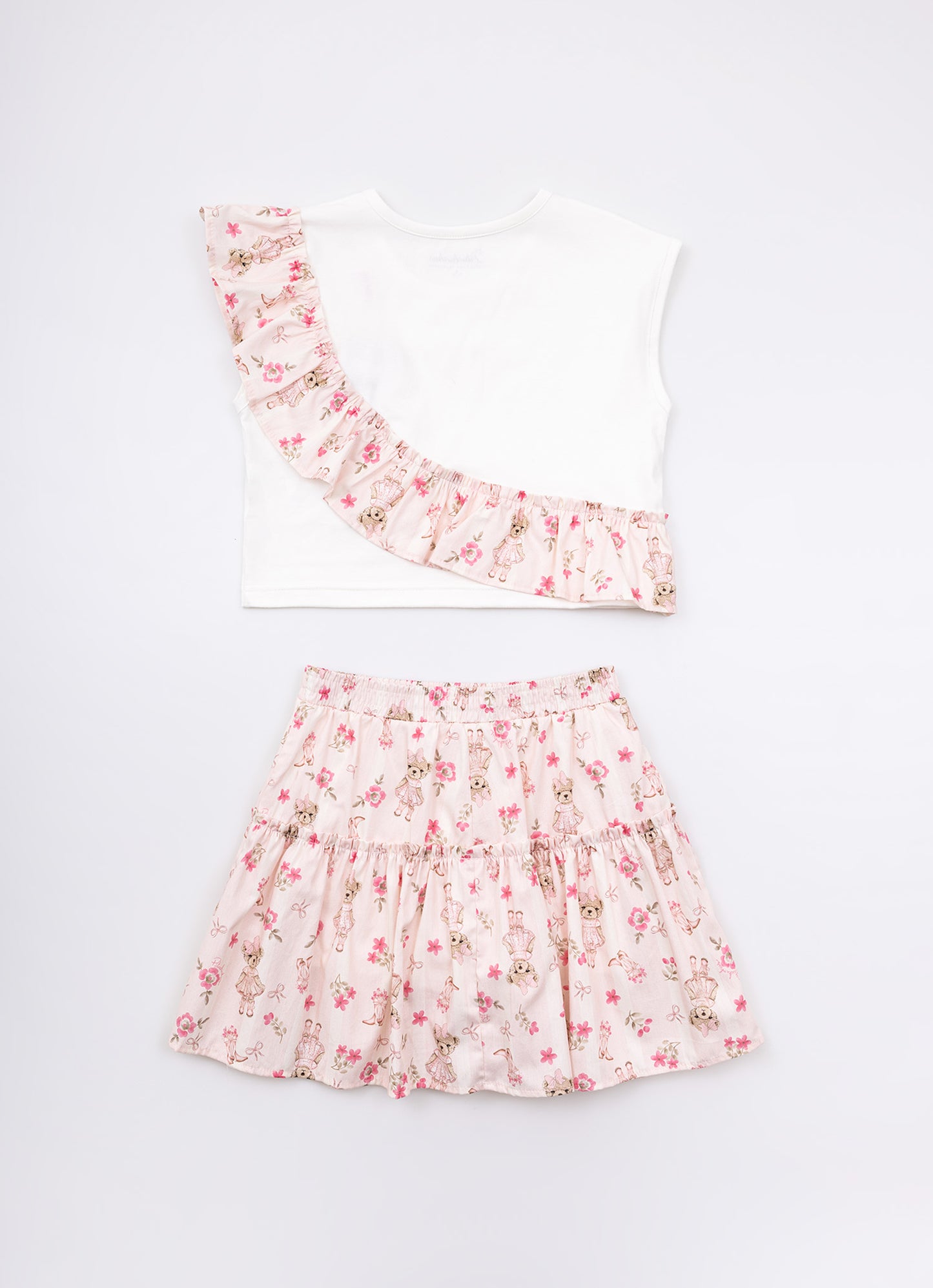 Conjunto Blusa Cotton e Saia Short Algodão