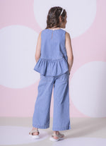 Calça Reta Jeans Fino Laços Aplicados