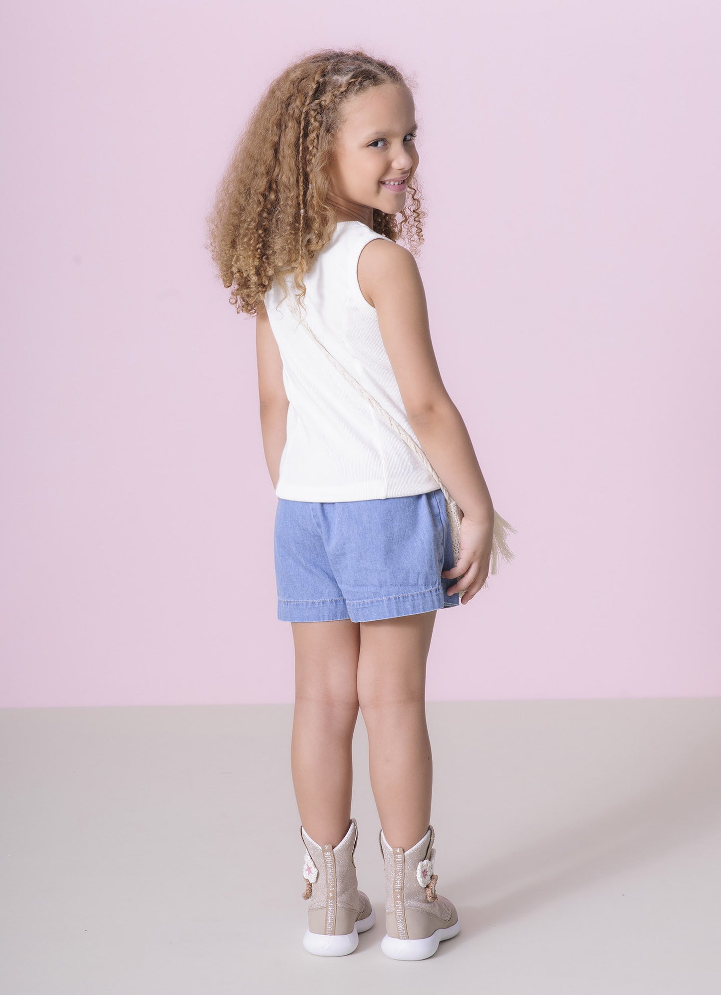 Saia Short Jeans Fino Babadinho