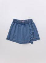 Saia Short Jeans Fino Babadinho