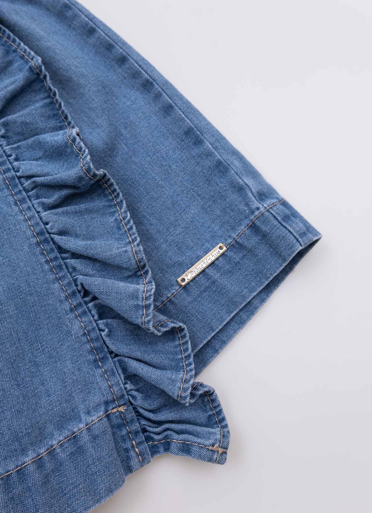 Saia Short Jeans Fino Babadinho