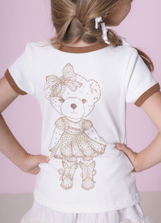 Blusa Ribana Botinha, Chapéu e Ursinha Costas