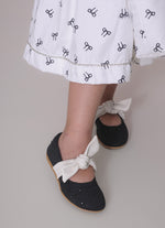 Sapatilha Knit Cristais Amarração Couro