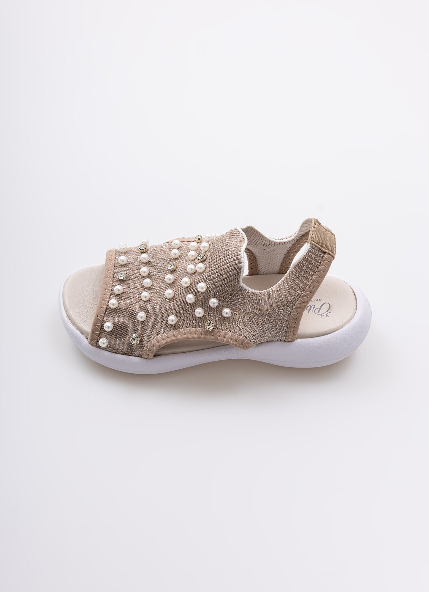 Sandália Knit Bordado Pérolas e Cristais