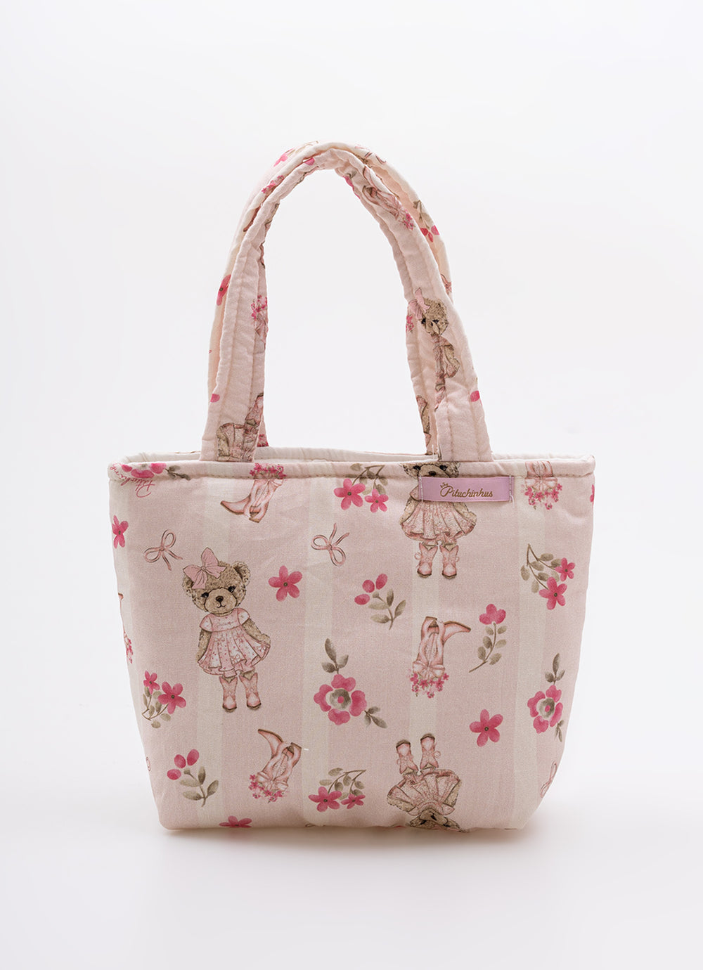 Bolsa Algodão Estampado Laço Puffer