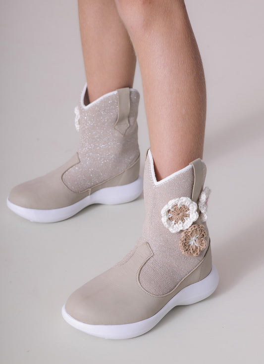 Bota Knit Flores