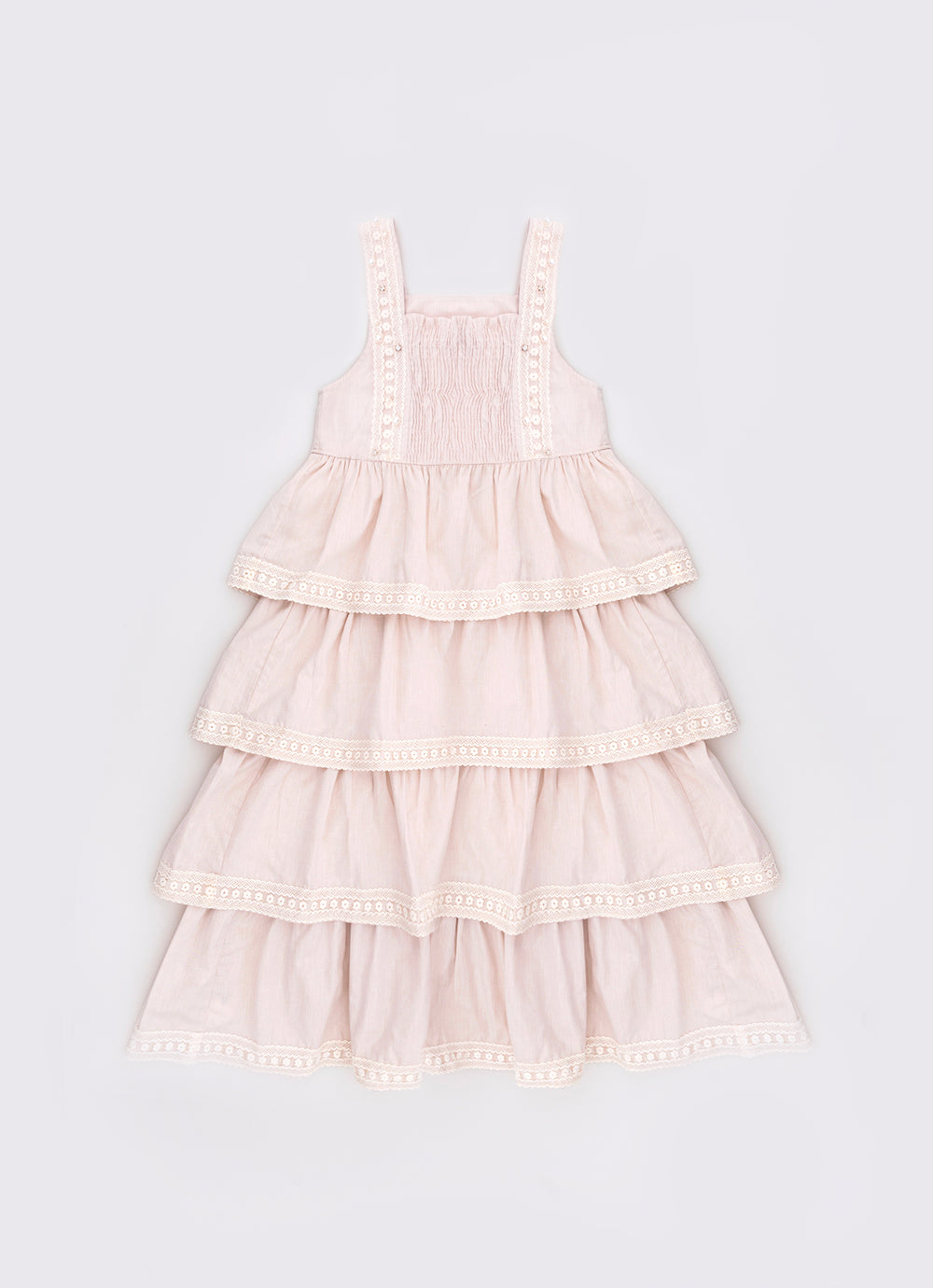 Vestido Midi Babados Renda