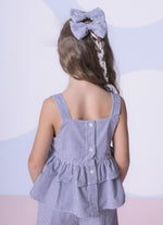 Blusa Alça Algodão Xadrez Patches Mar