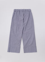 Calça Reta Algodão Xadrez Patches Mar
