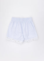 Short Algodão Listrado Renda Bordada