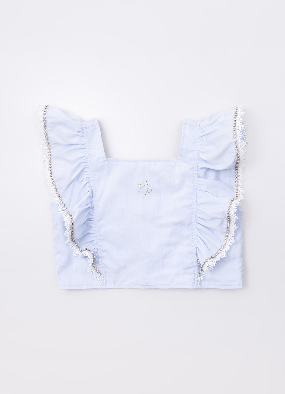 Blusa Cropped Tricoline Babado