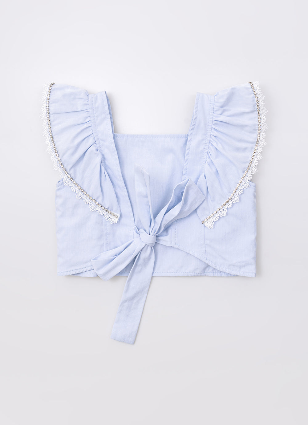 Blusa Cropped Tricoline Babado