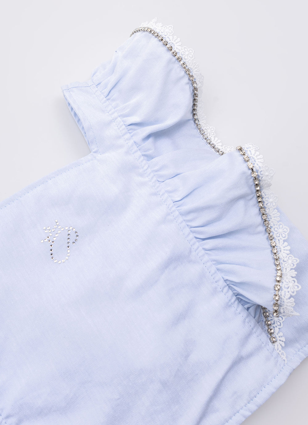 Blusa Cropped Tricoline Babado