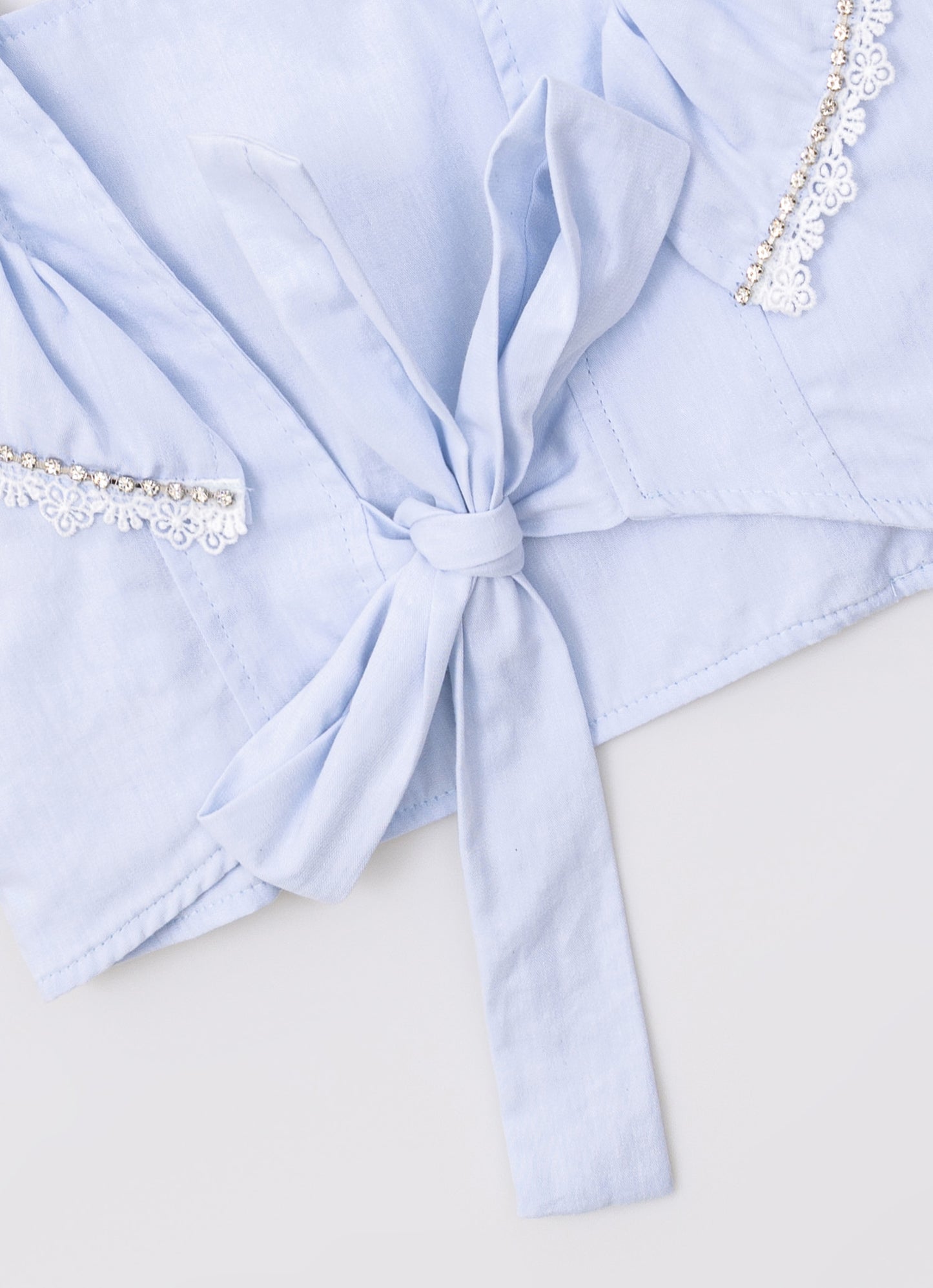 Blusa Cropped Tricoline Babado