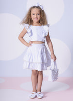 Saia Short Tricoline Babados