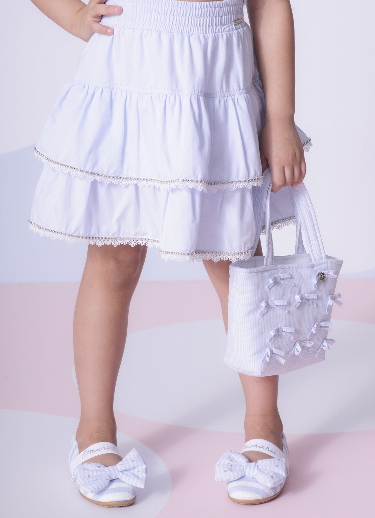 Saia Short Tricoline Babados