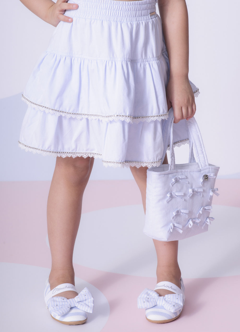 Saia Short Tricoline Babados