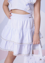 Saia Short Tricoline Babados
