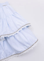 Saia Short Tricoline Babados