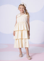 Vestido Algodão Babados Ombro Bordado