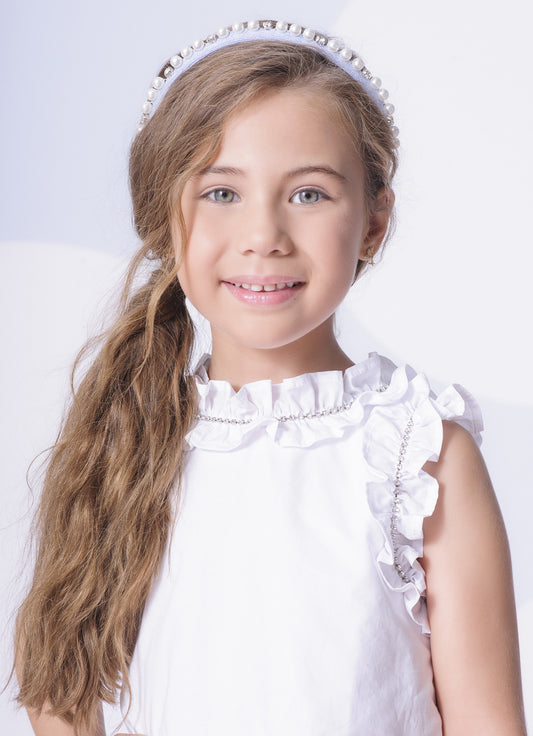 Blusa Tricoline Babado e Frufru Cristal