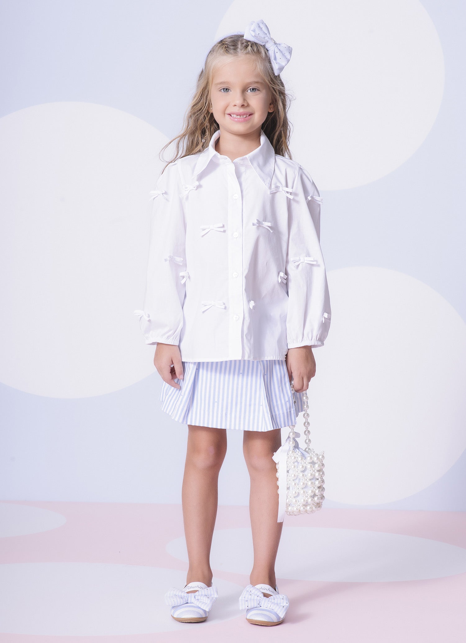 Camisa Tricoline Mini Laçinhos