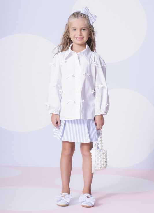 Camisa Tricoline Mini Laçinhos