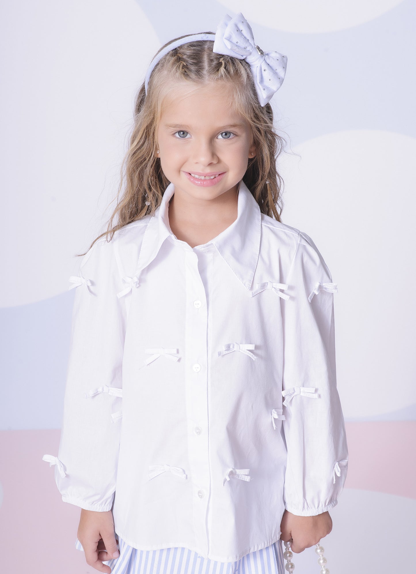 Camisa Tricoline Mini Laçinhos