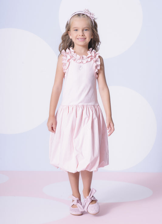 Vestido Ribana Frufru Cristal Saia Balonê