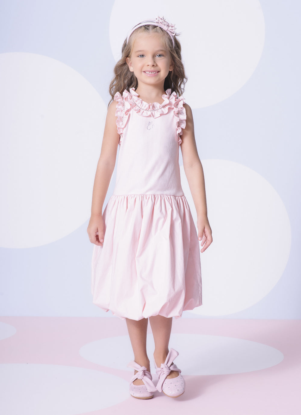Vestido Ribana Frufru Cristal Saia Balonê
