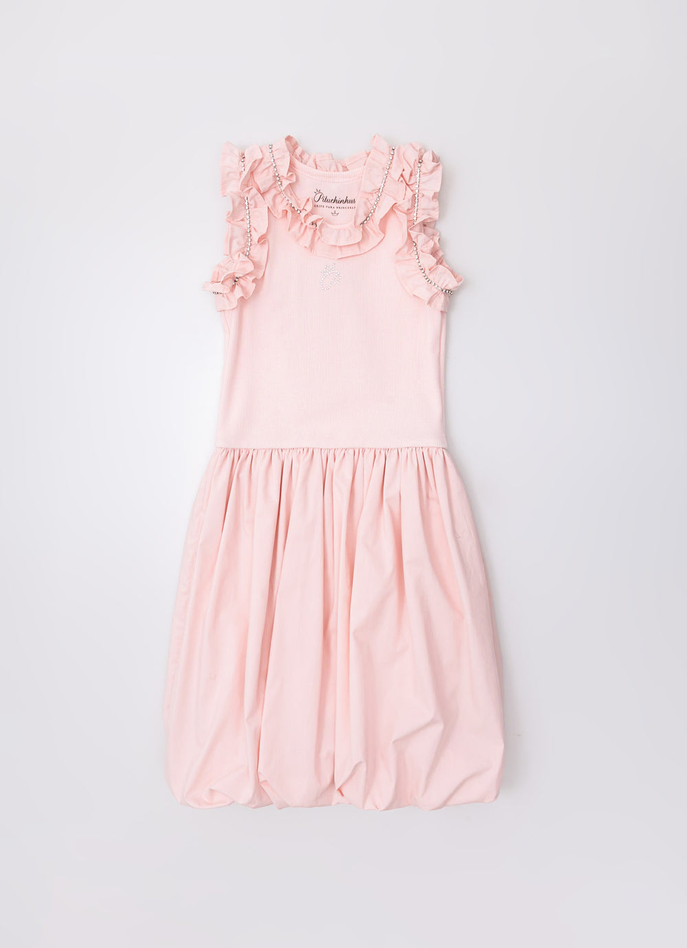 Vestido Ribana Frufru Cristal Saia Balonê