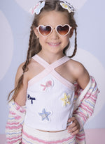 Blusa Cropped Ribana Peixes e Estrela Mar