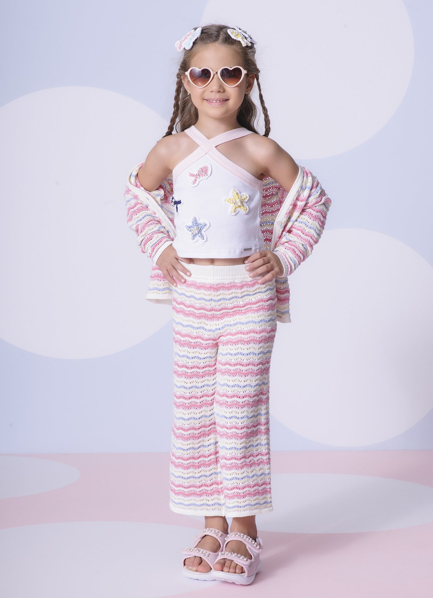 Blusa Cropped Ribana Peixes e Estrela Mar