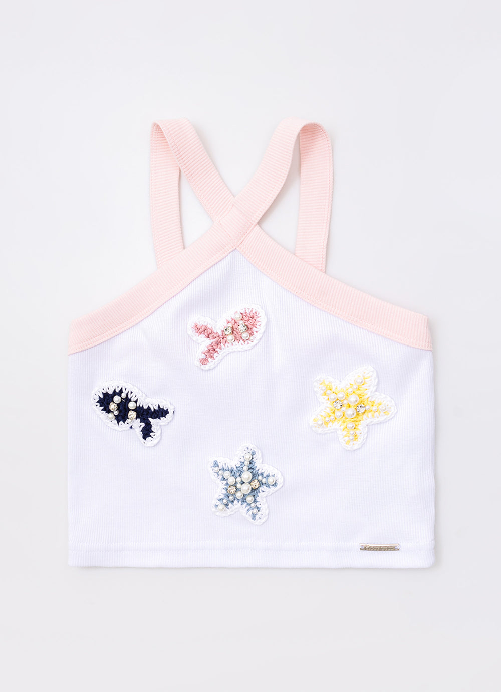 Blusa Cropped Ribana Peixes e Estrela Mar