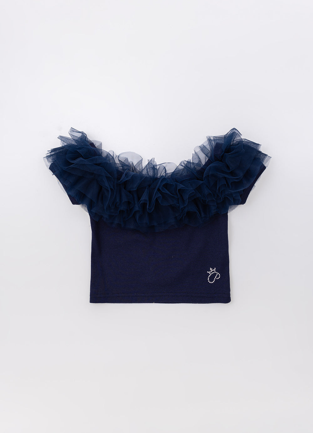 Blusa Ribana Babados Tule Ombro a Ombro