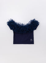 Blusa Ribana Babados Tule Ombro a Ombro