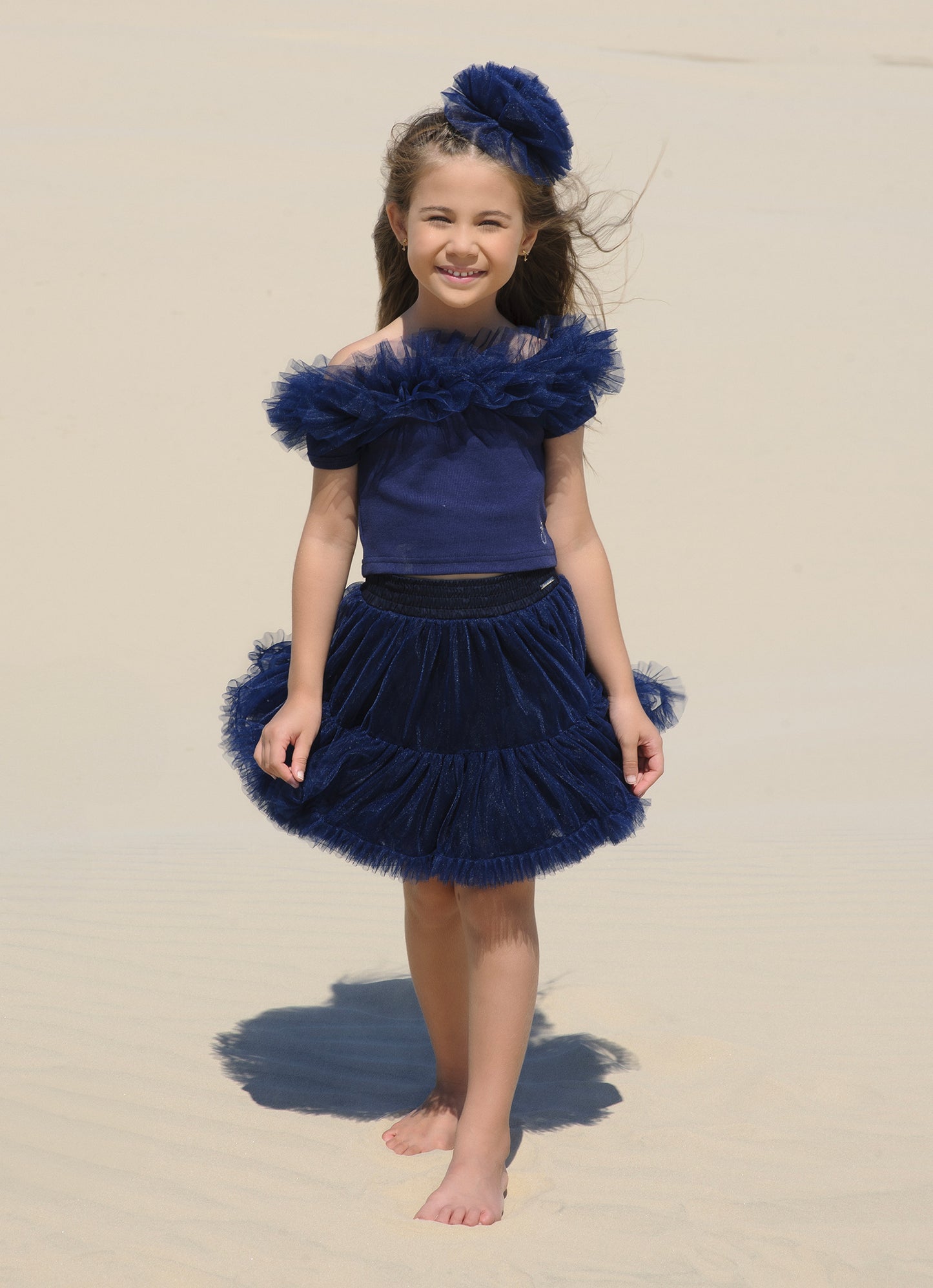 Saia Short Tule Babado Frufru