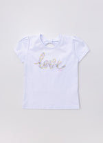 Blusa Cotton Serigrafia Love Floral Cristais