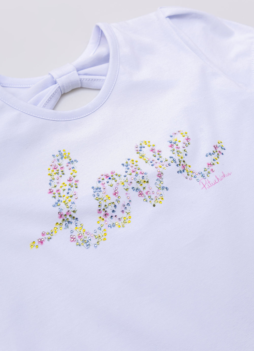 Blusa Cotton Serigrafia Love Floral Cristais