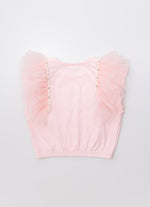 Blusa Cotton Babado Tule Bordados