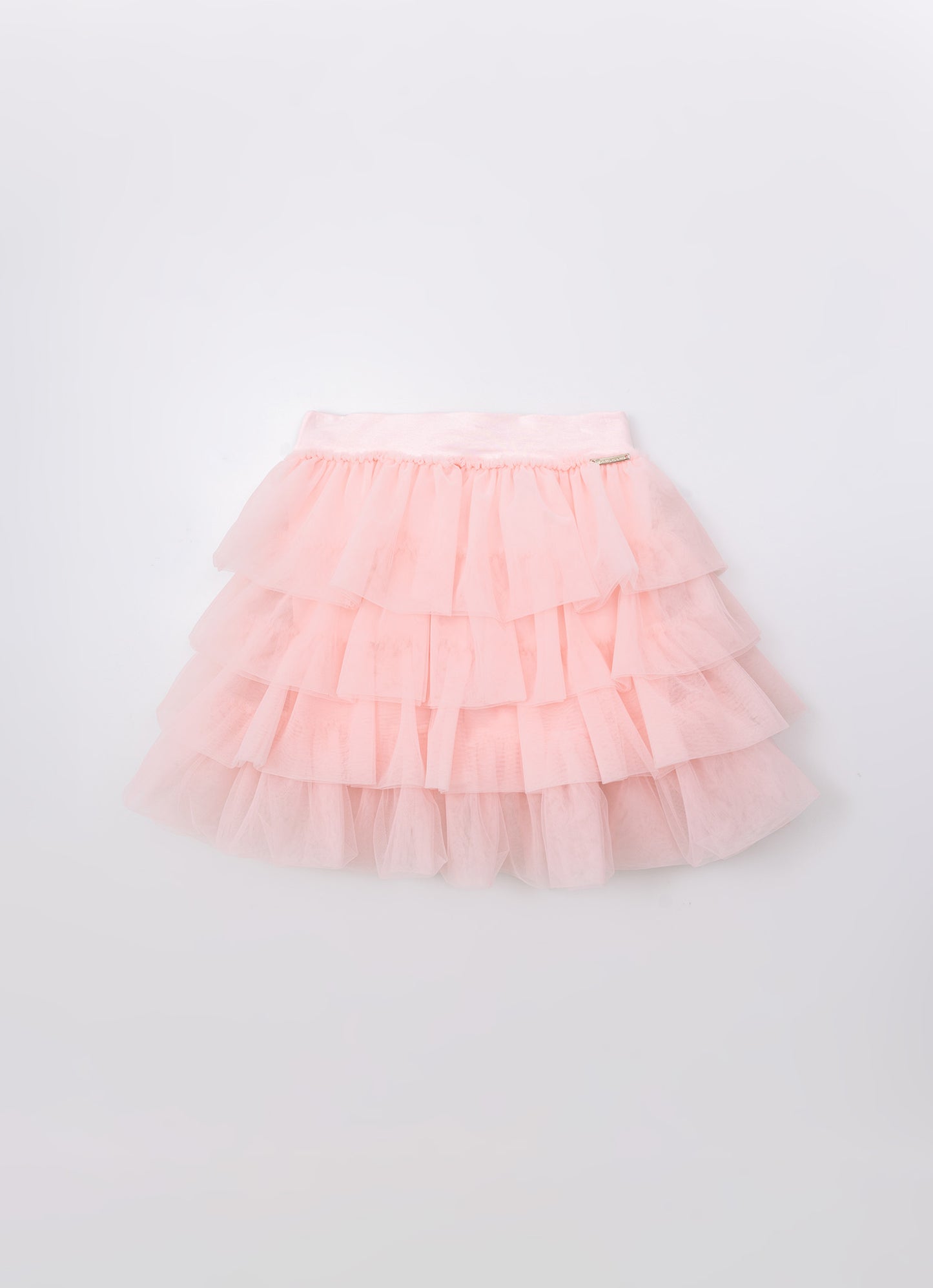 Saia Short Cotton Babados Tule