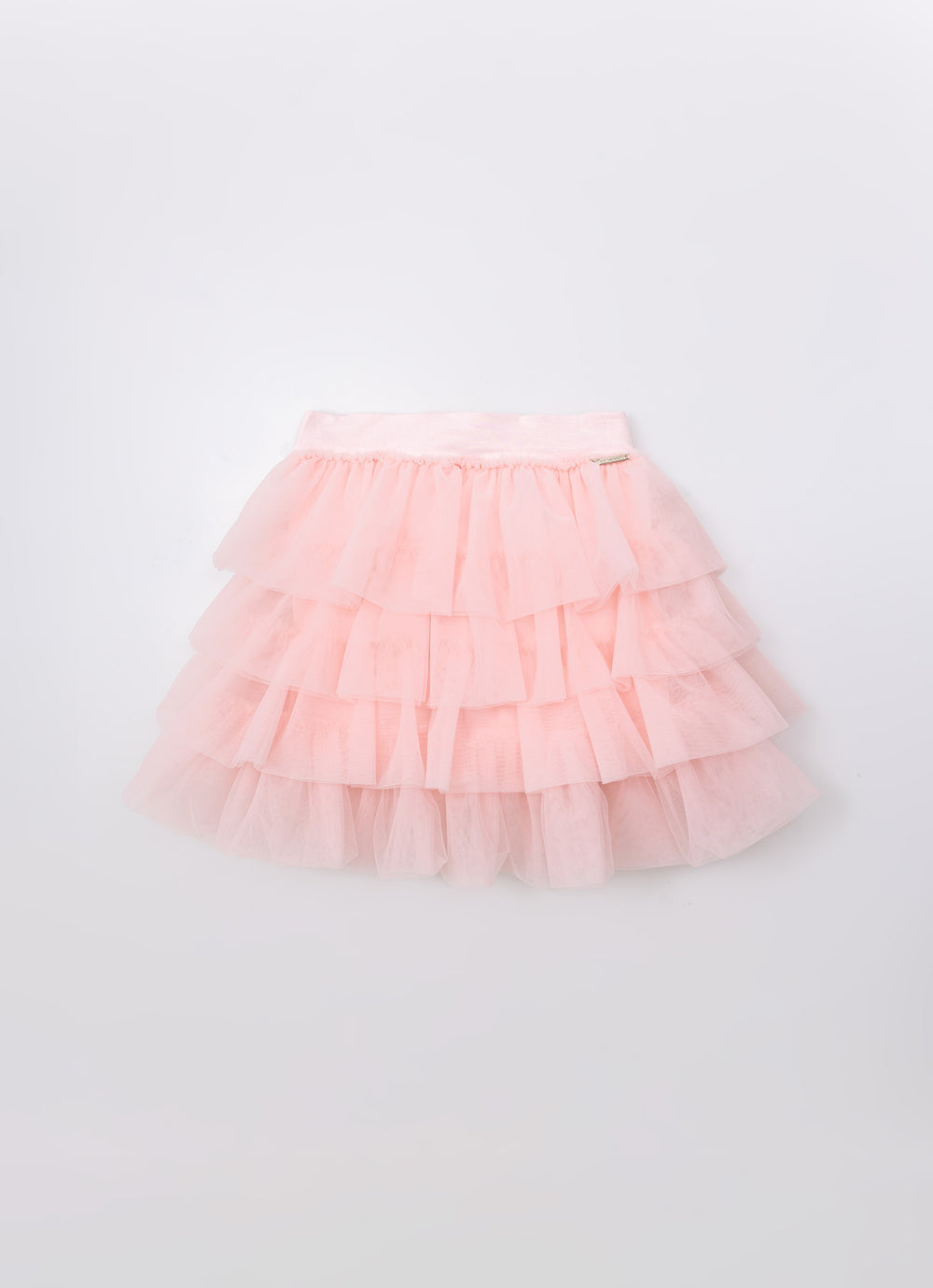 Saia Short Cotton Babados Tule